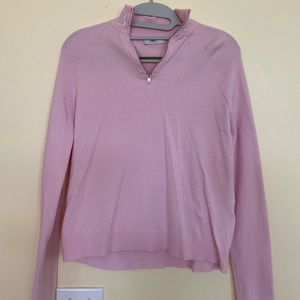 Pullover sweater with half zip